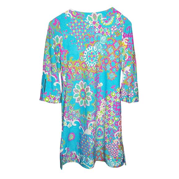 Jude Connally Colorful Printed Medallion Dress 3/4 Sleeves Women's Size Small - Picture 9 of 13